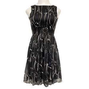 Vintage Marcy Lee Womens Size XS 50s Printed Sleeveless Pleated Dress